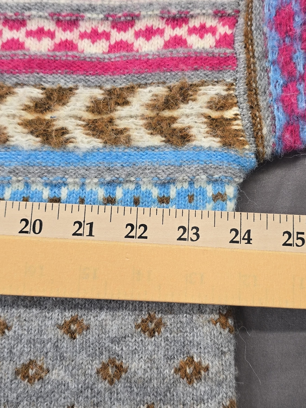 Lucky Brand Gray Pink Multi Aztec Fair Isle Look Cardigan Size Large - Picture 6 of 10